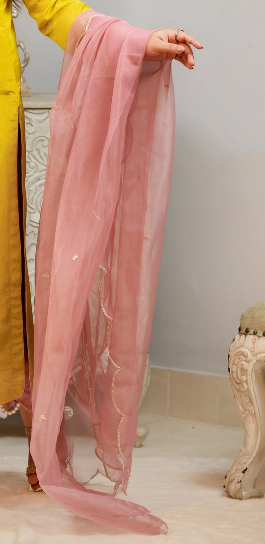 Soft Pink Embroidered Dupatta