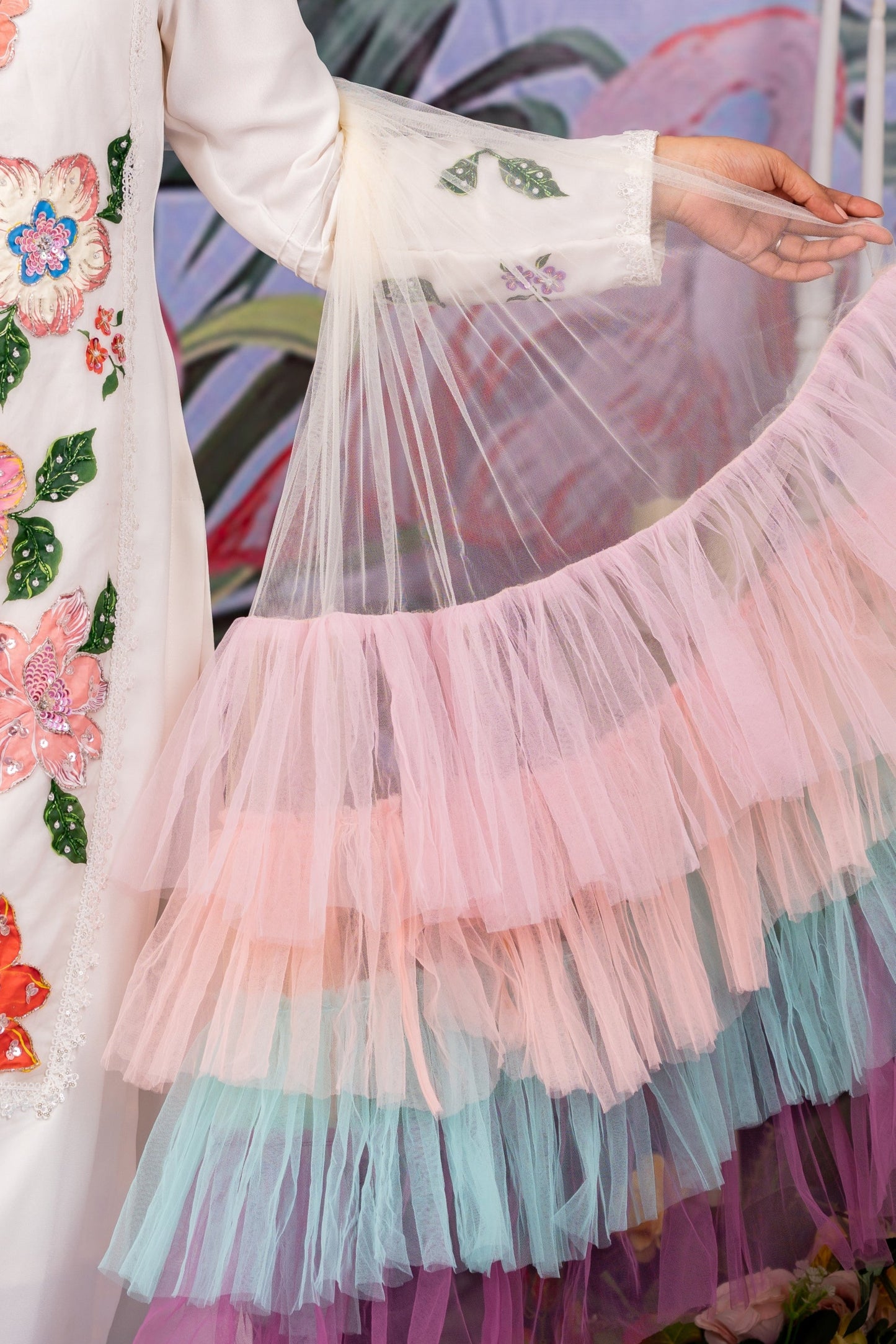 Sheer Pastel Frill Dupatta