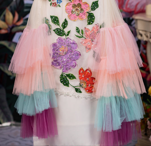 Sheer Pastel Frill Dupatta