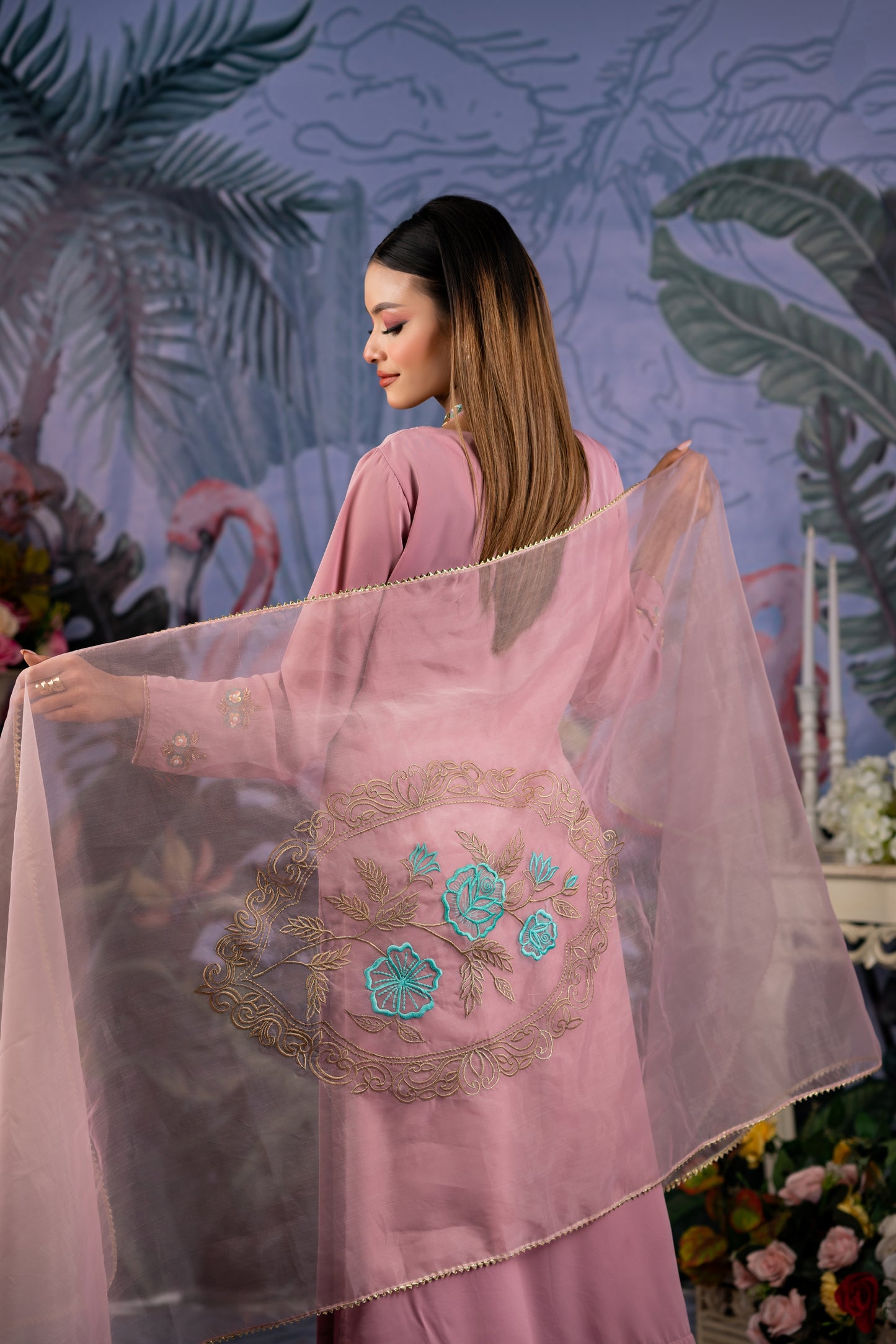 Blush Pink Embellished Shalwar Kameez Set