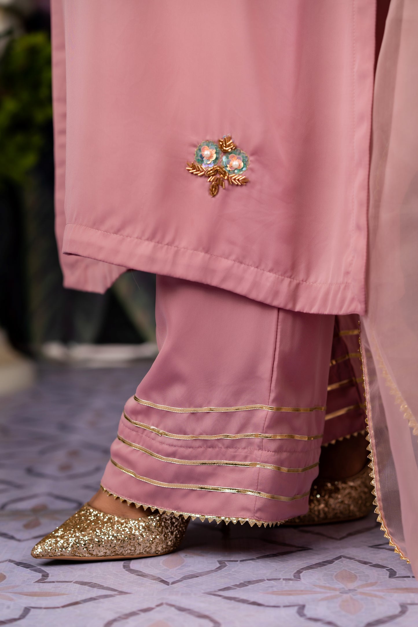 Blush Pink Embellished Shalwar Kameez Set
