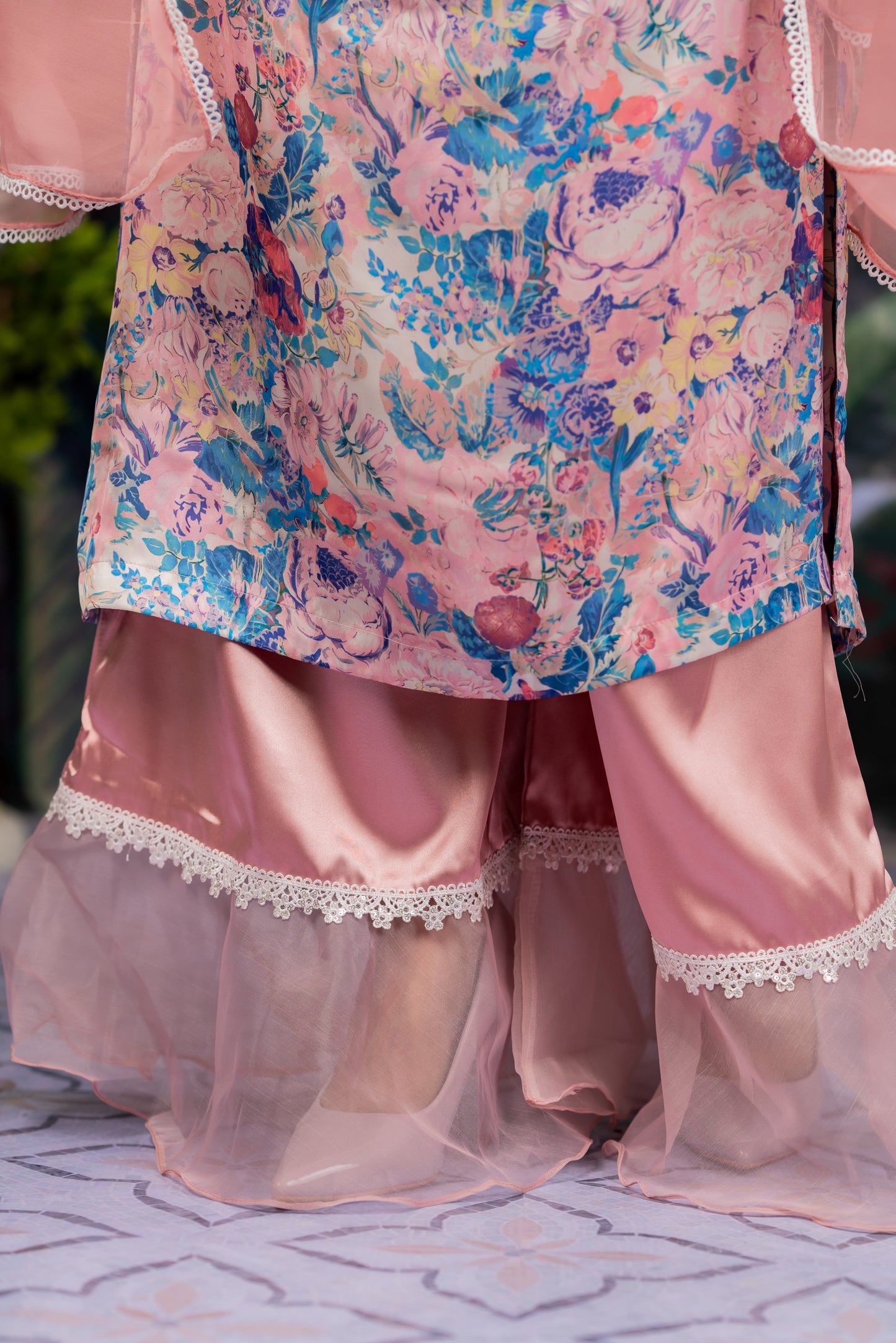 Pastel Floral Embroidered Kameez