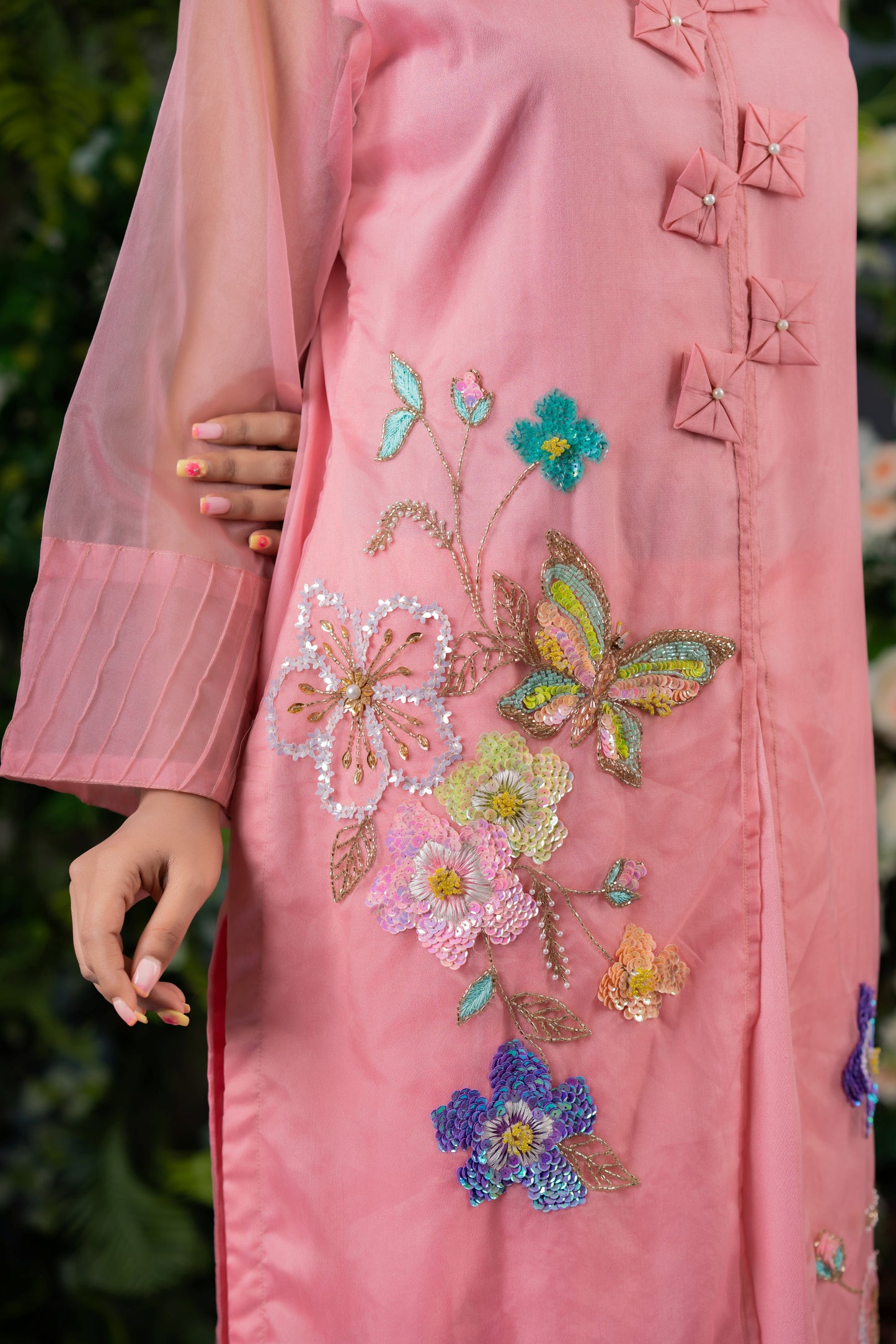 Elegant Pink Festive Kameez And Pant Set