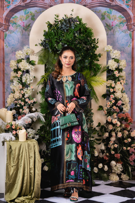 Midnight Bloom Long Kameez And Pant
