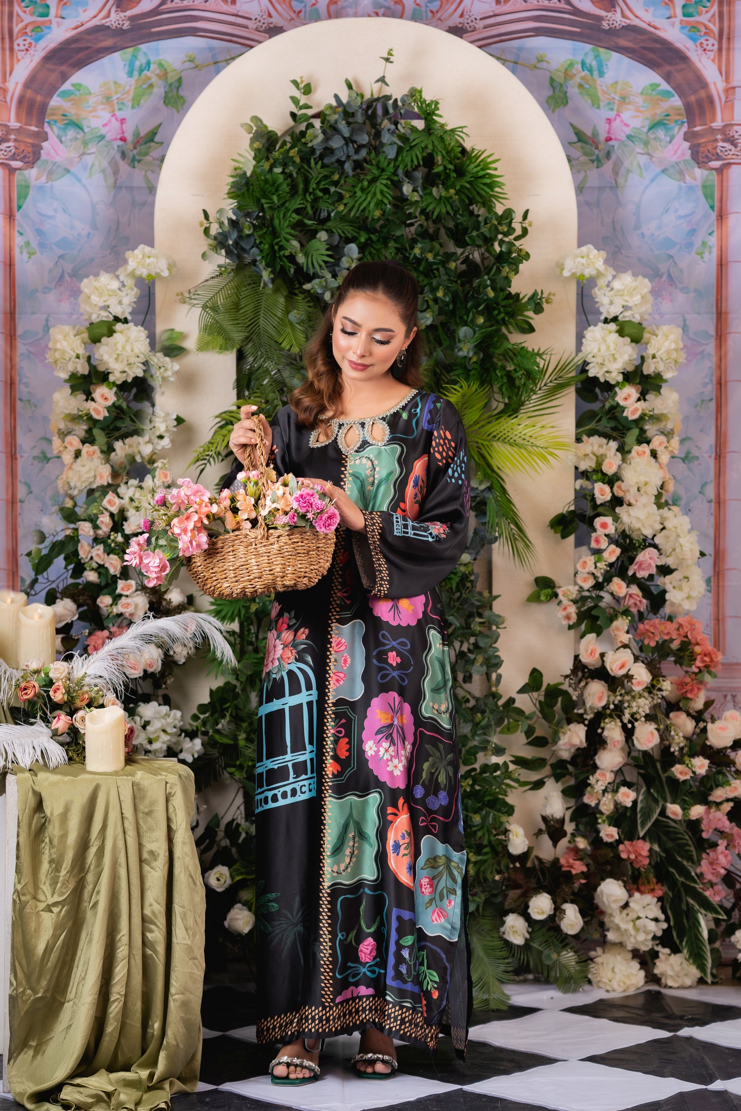 Midnight Bloom Long Kameez And Pant