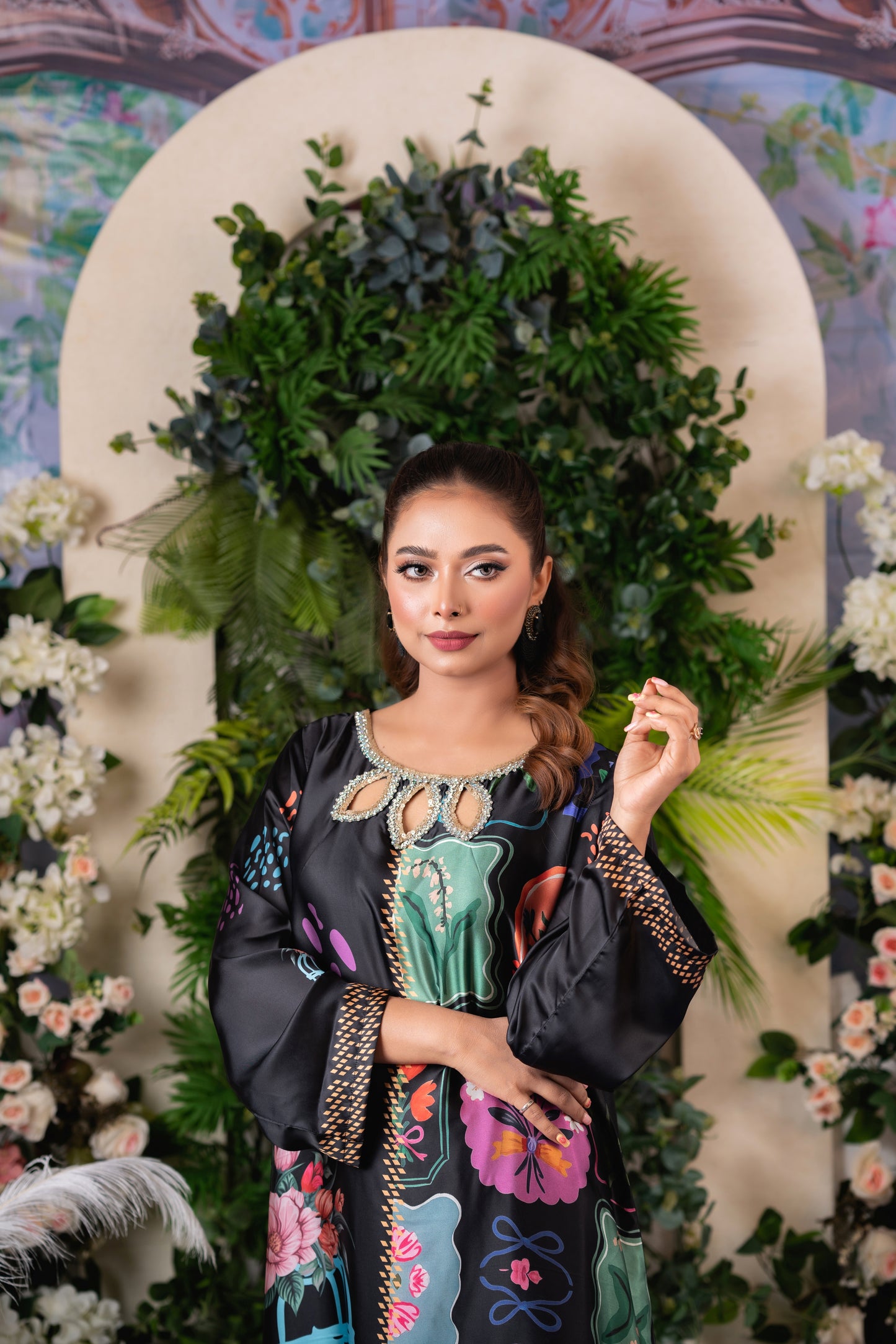 Midnight Bloom Long Kameez And Pant