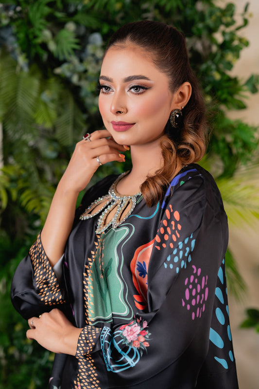 Midnight Bloom Long Kameez And Pant