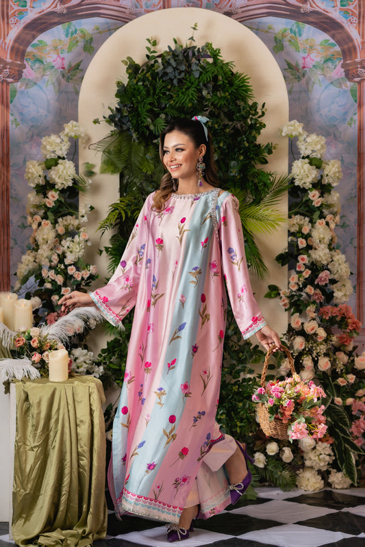 Pastel Blossom Long Kameez And Pant