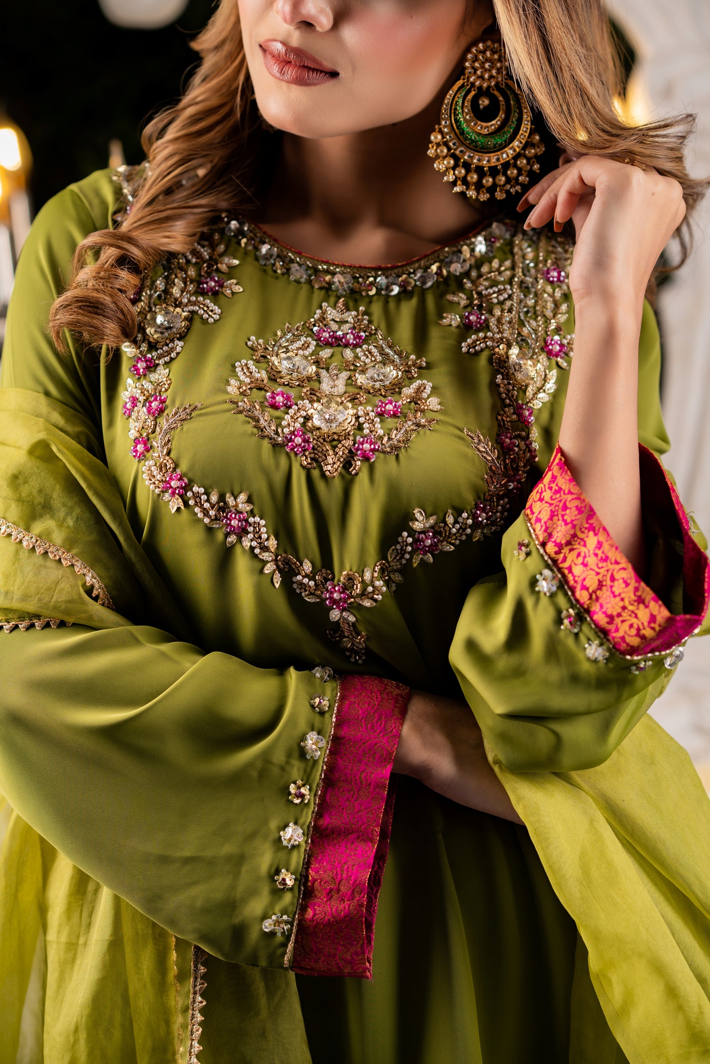 Olive Elegance Shalwar Kameez Set