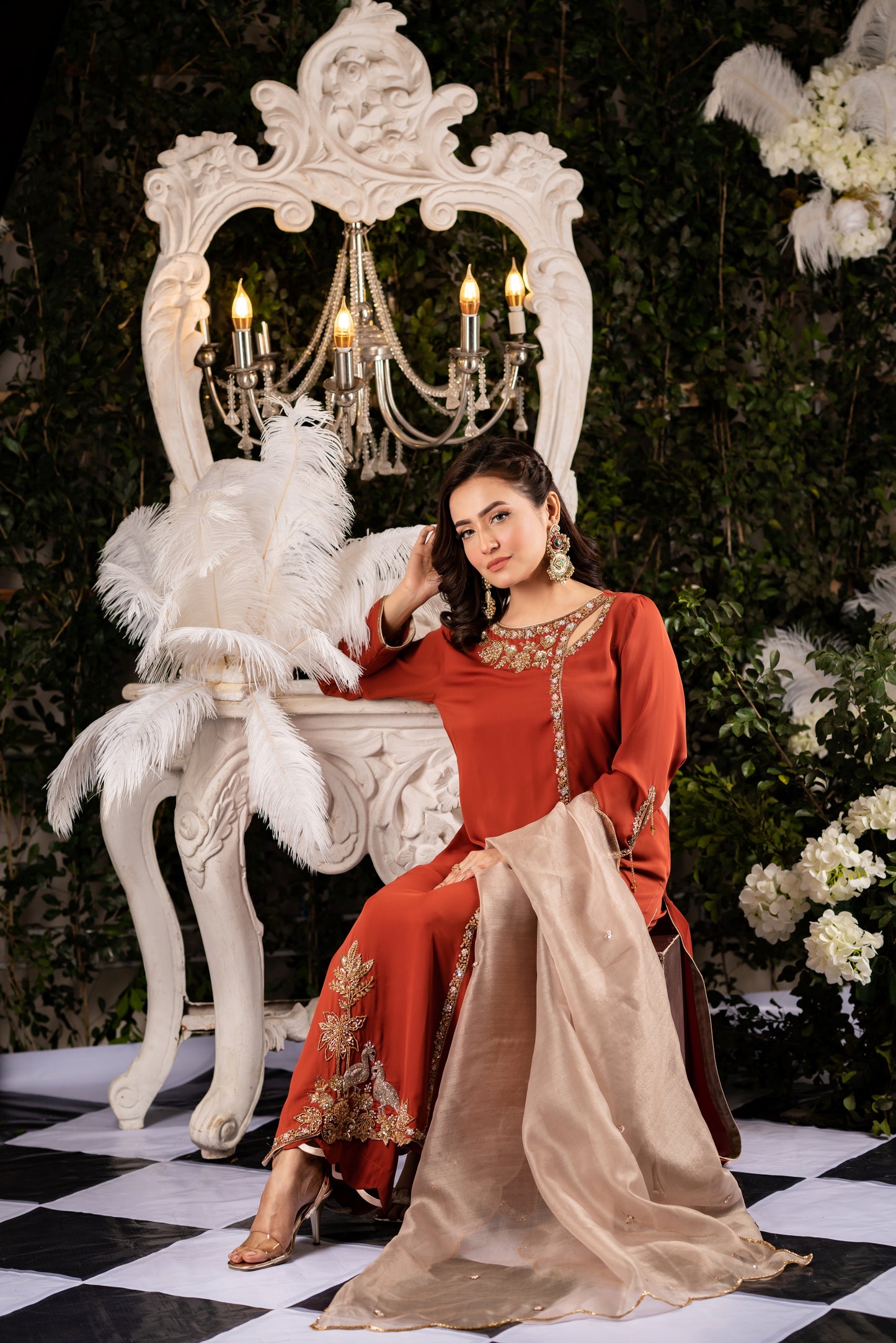 Regal Rust Shalwar Kameez Set