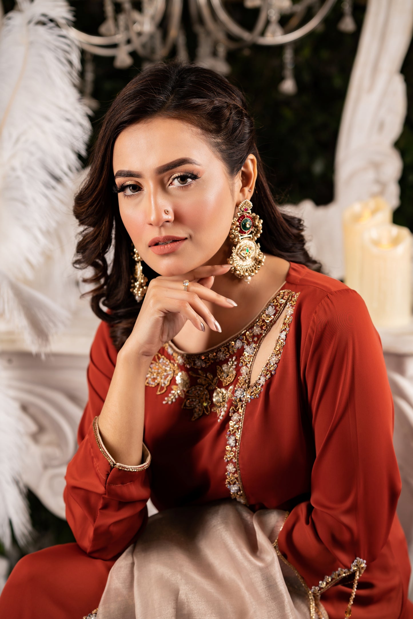 Regal Rust Shalwar Kameez Set