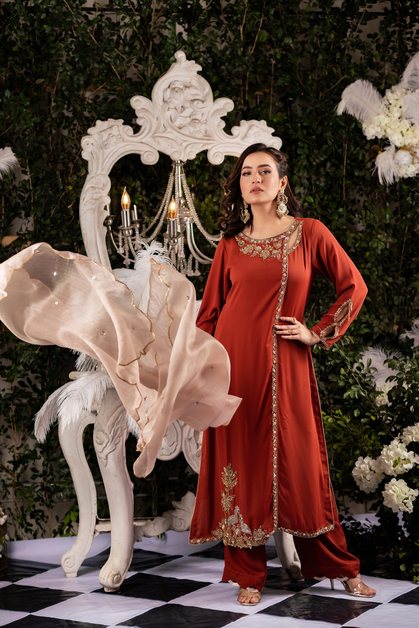 Regal Rust Shalwar Kameez Set