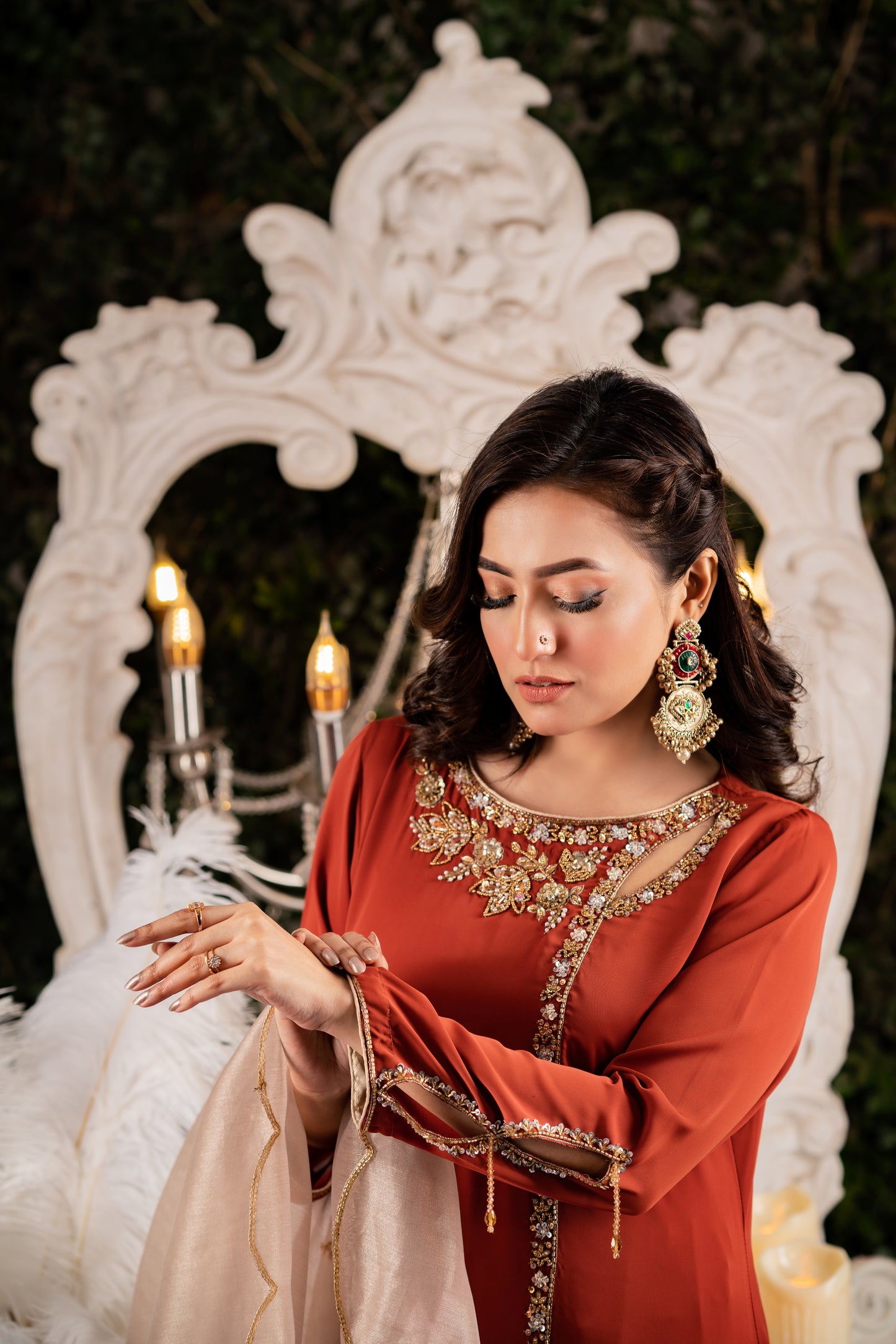 Regal Rust Shalwar Kameez Set