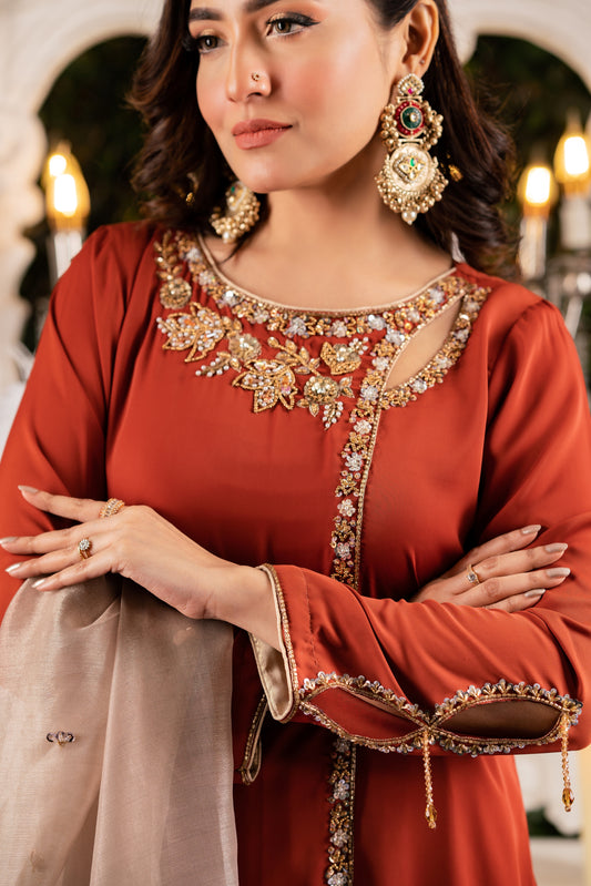 Regal Rust Shalwar Kameez Set