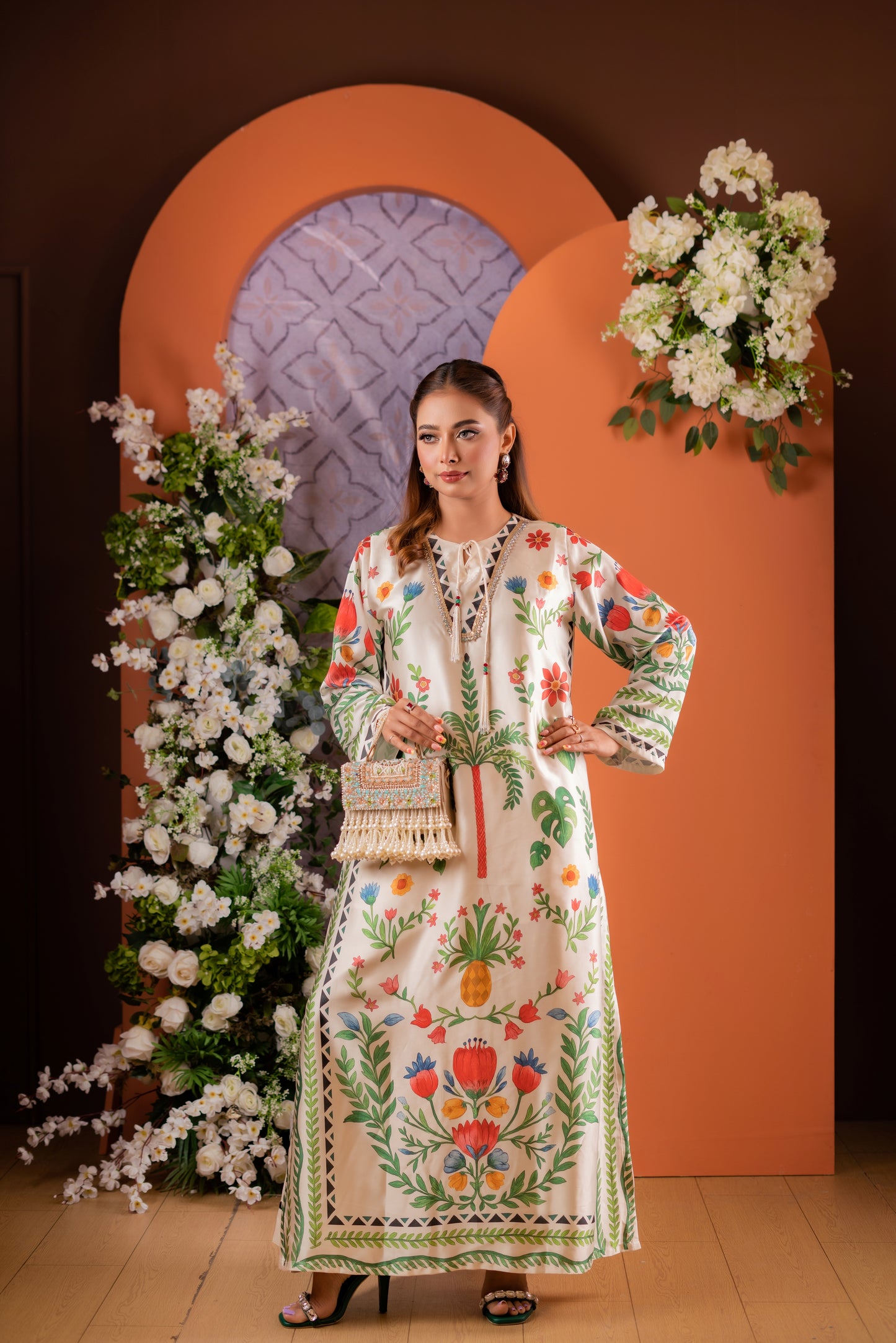 Blooming Paradise Long Kameez And Pant