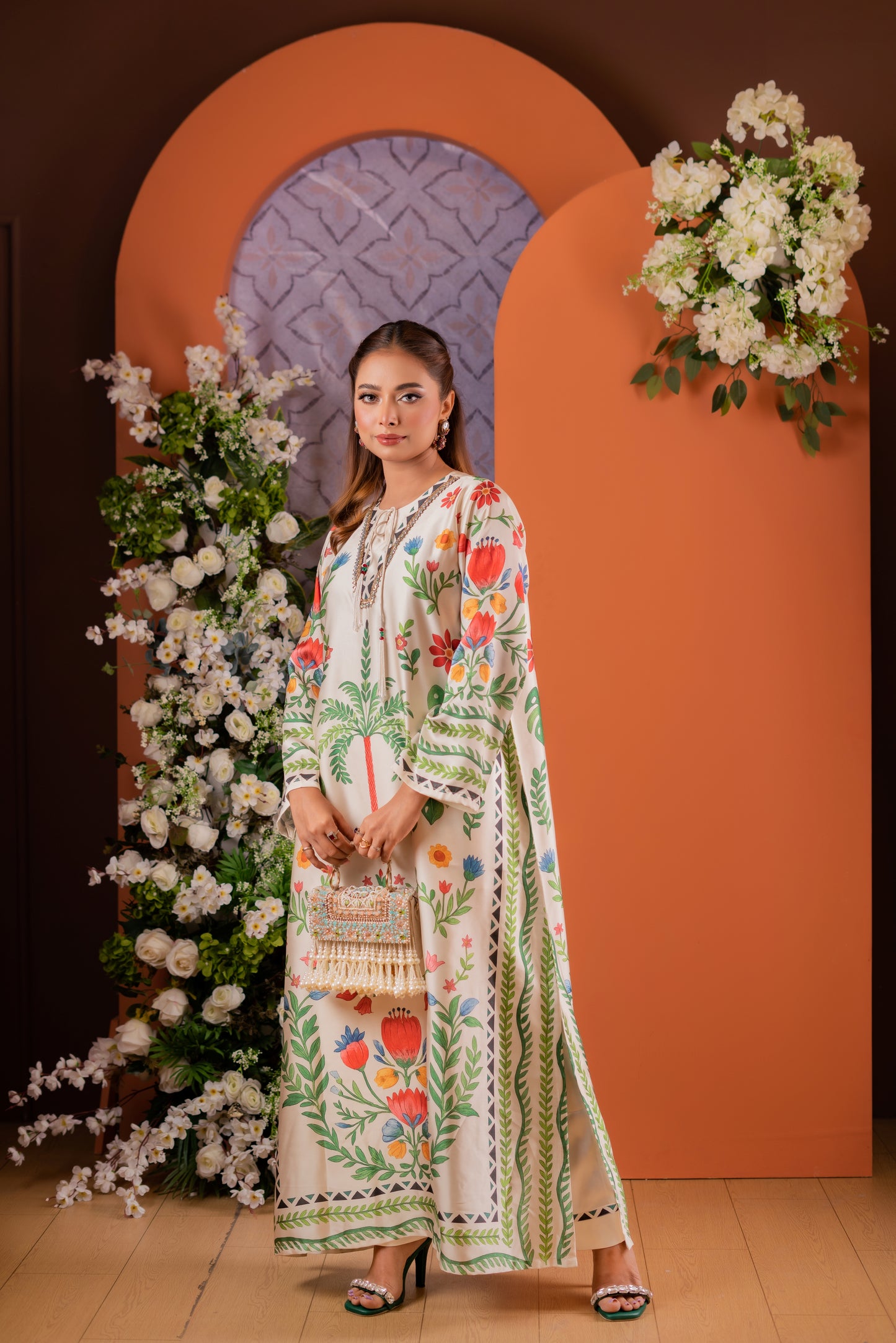 Blooming Paradise Long Kameez And Pant