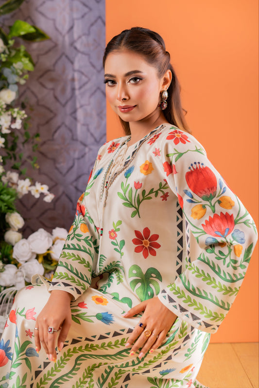 Blooming Paradise Long Kameez And Pant
