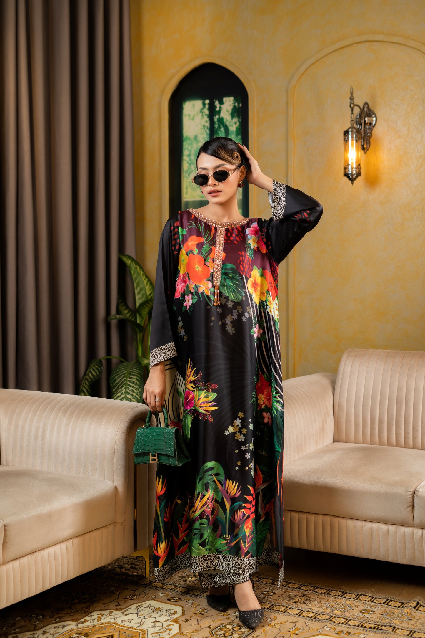 Noir Paradise Long Kameez And Pant