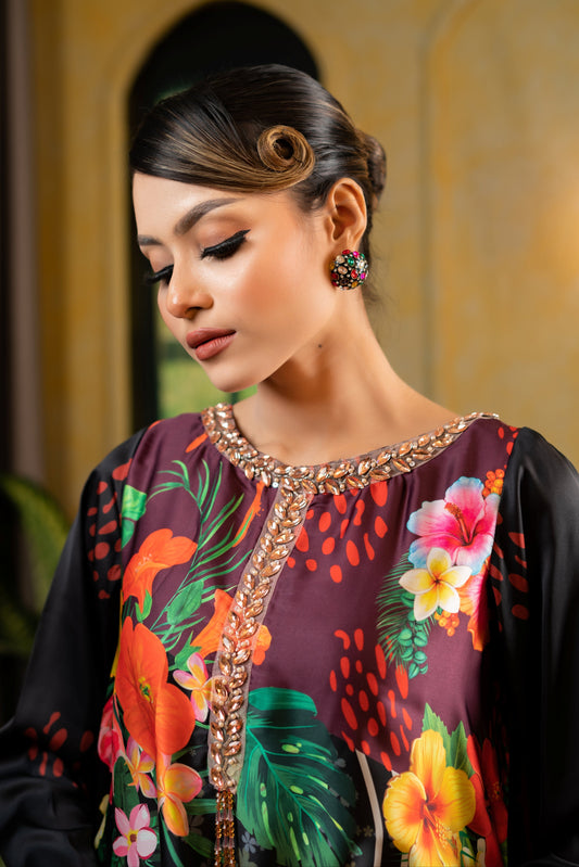 Noir Paradise Long Kameez And Pant