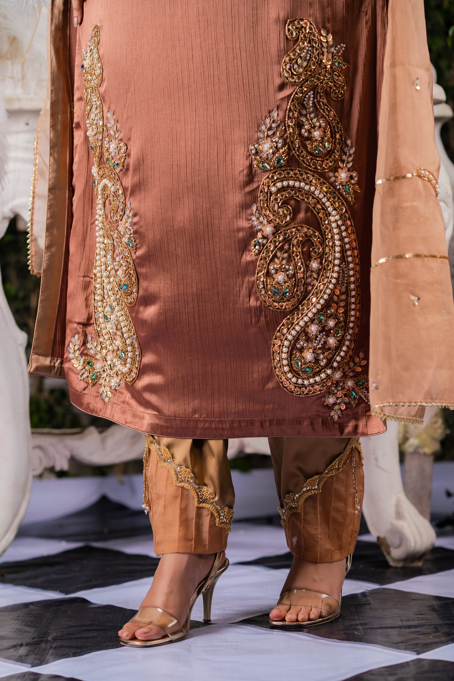 Copper Embellished Kameez
