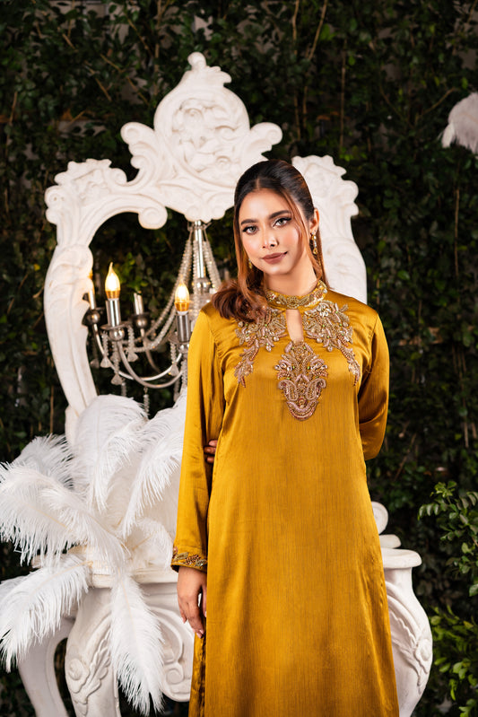 Golden Mustard Karchupi Kameez