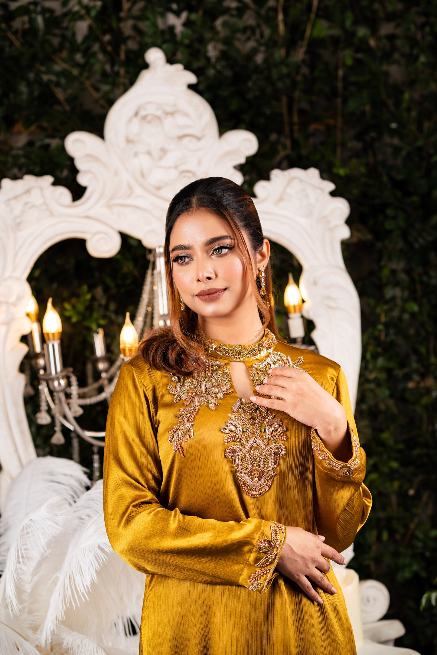 Golden Mustard Karchupi Kameez