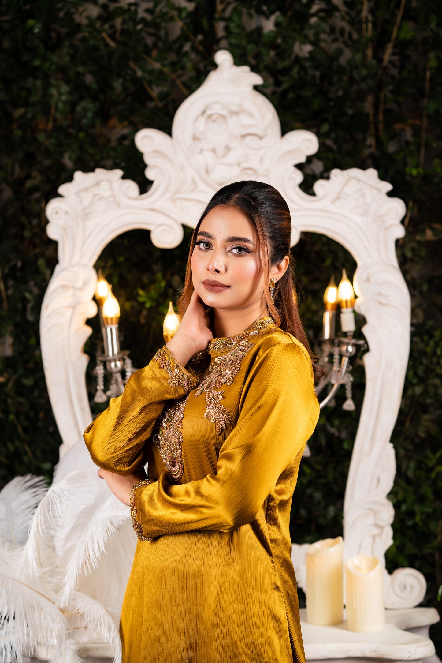 Golden Mustard Karchupi Kameez