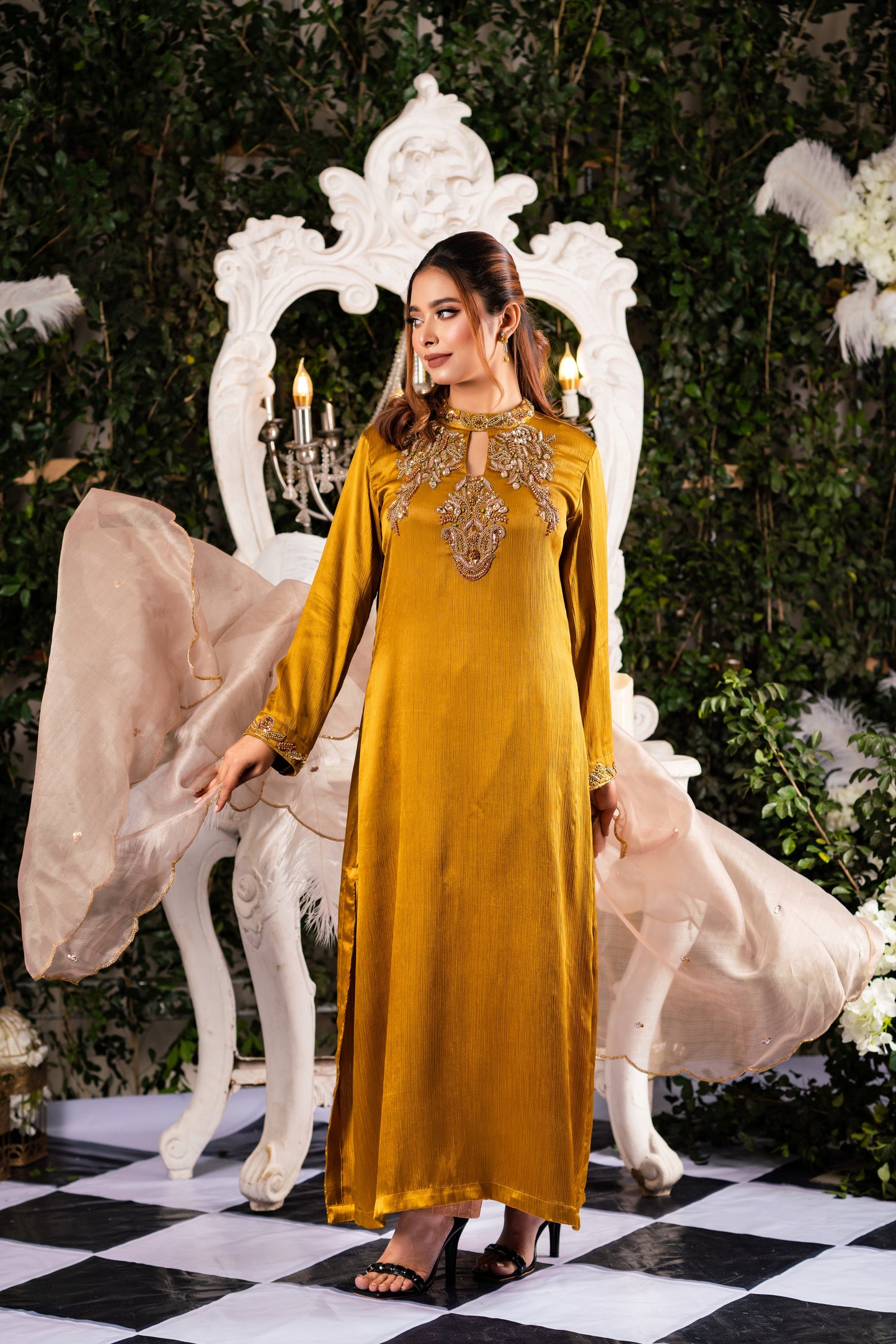 Golden Mustard Karchupi Kameez