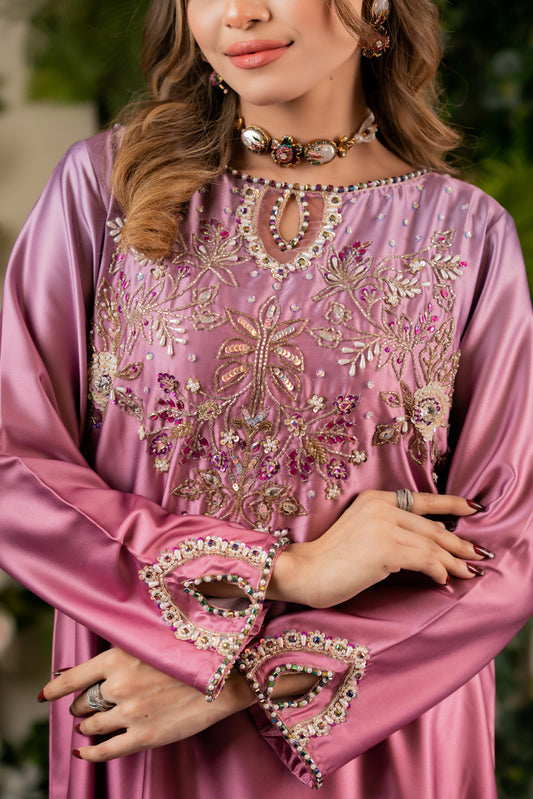 Lavender Ombre Glamour Kameez And Pant Set