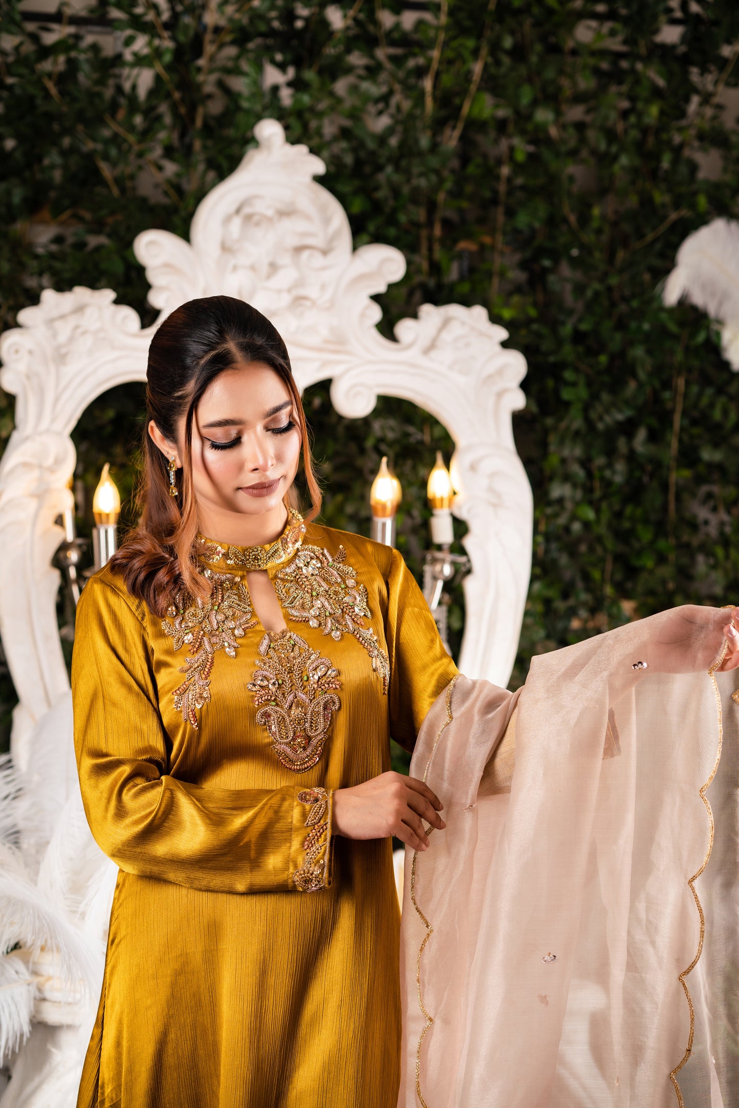 Golden Mustard Karchupi Kameez