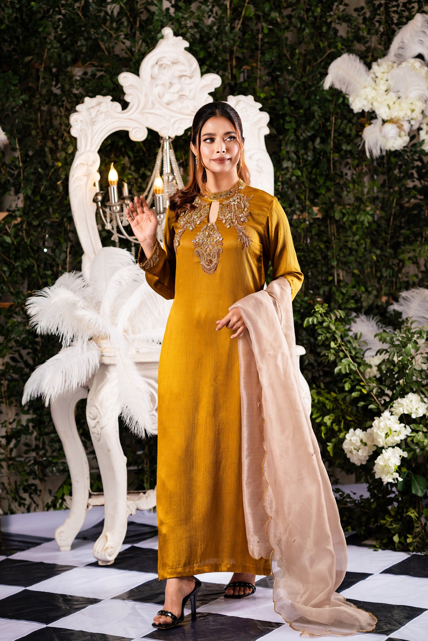 Golden Mustard Karchupi Kameez