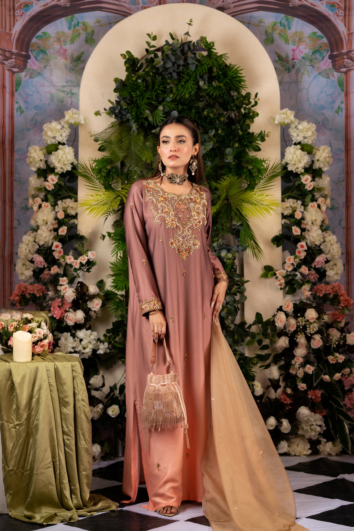 Blush Bronze Grace Kameez And Pant Set