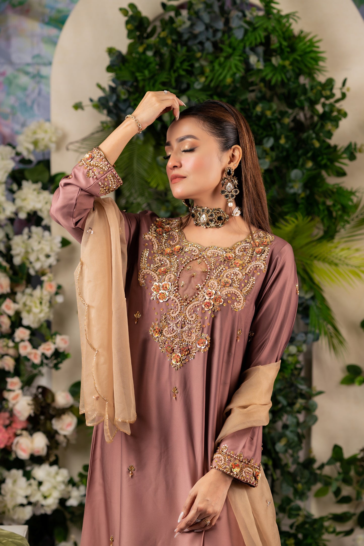 Blush Bronze Grace Kameez And Pant Set