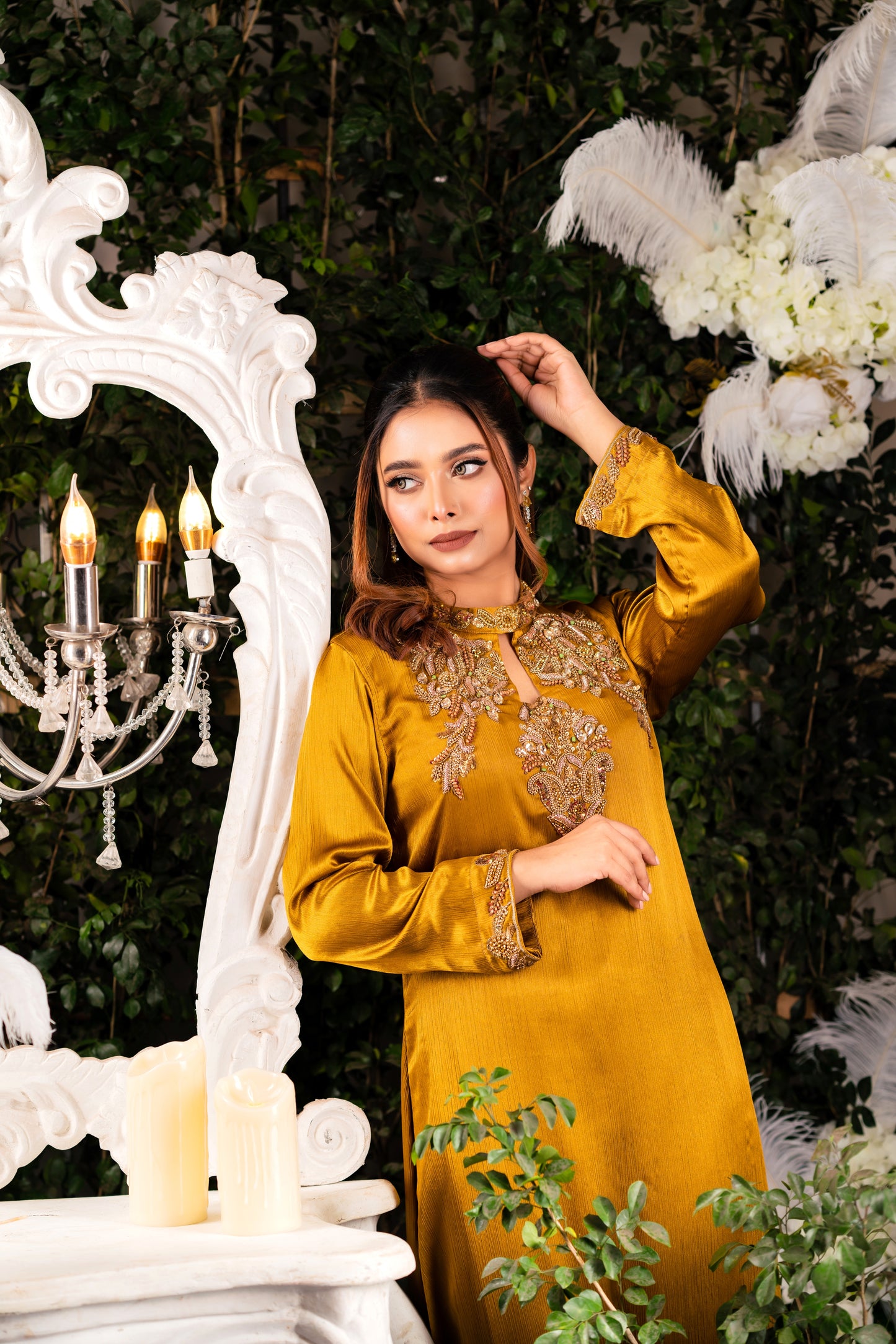 Golden Mustard Karchupi Kameez