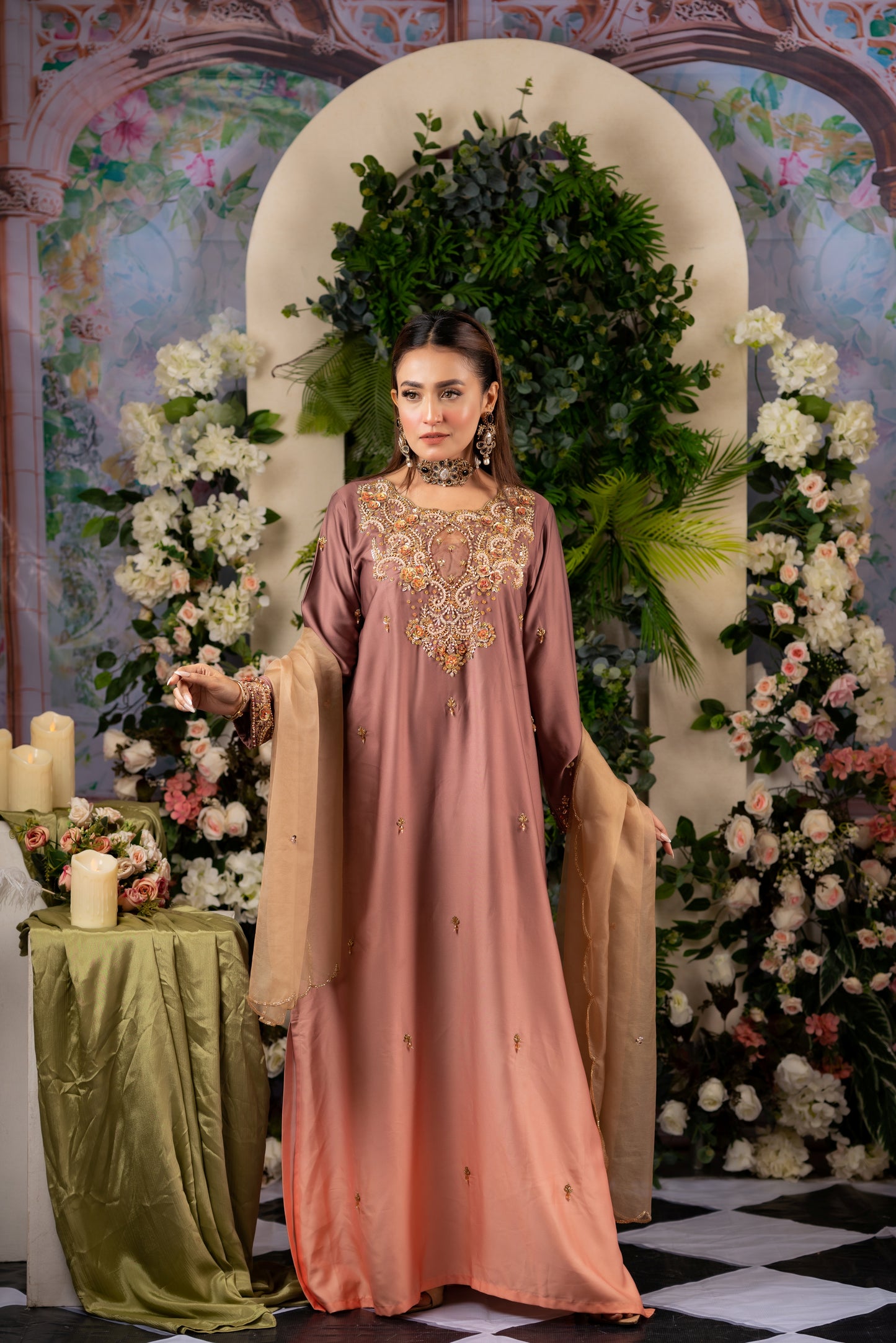Blush Bronze Grace Kameez And Pant Set