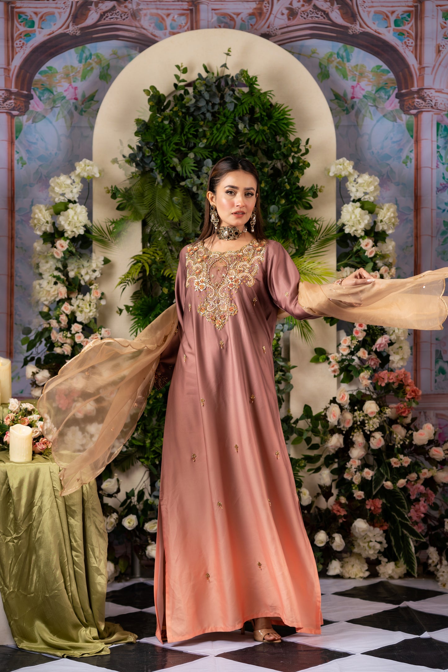 Blush Bronze Grace Kameez And Pant Set