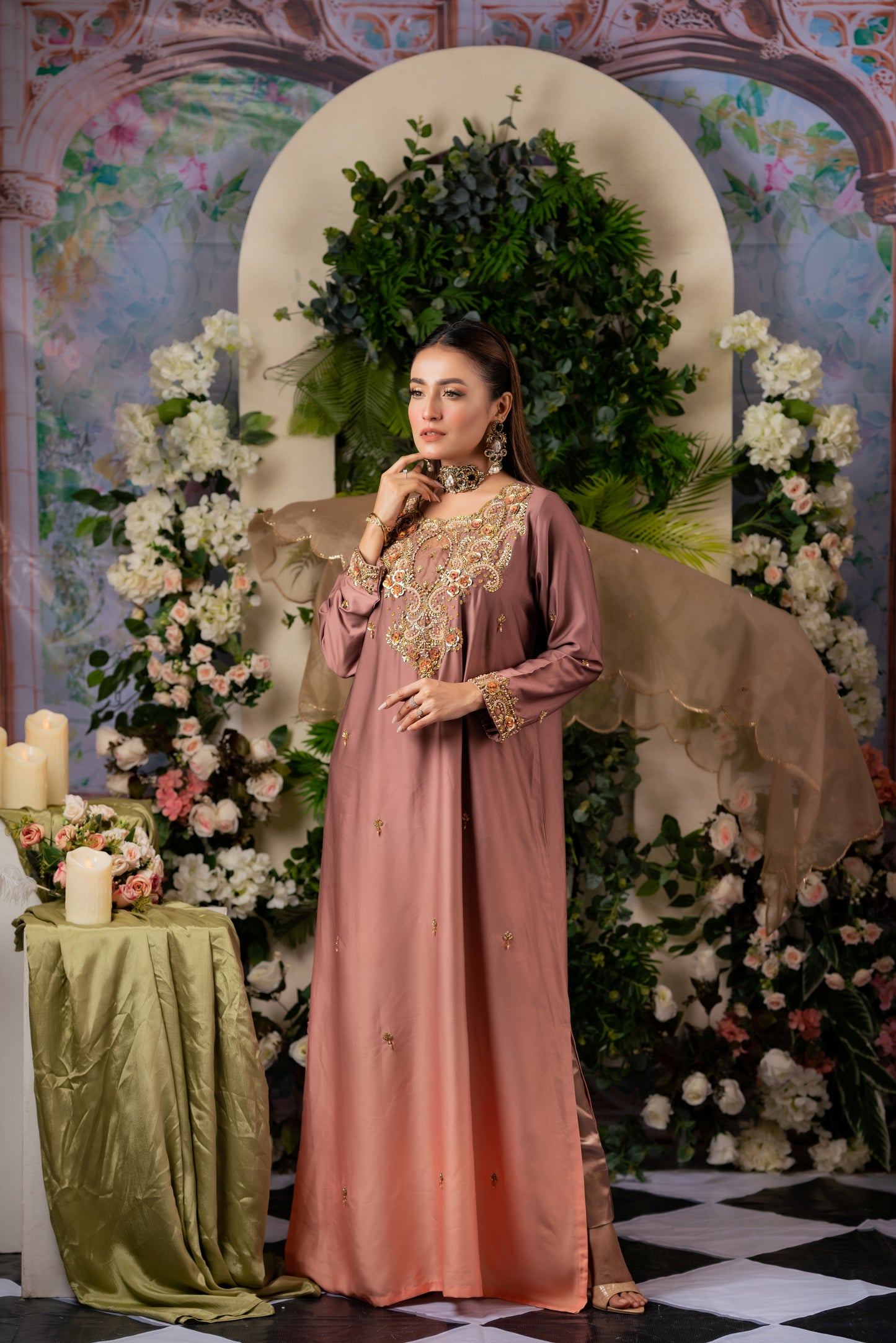 Blush Bronze Grace Kameez And Pant Set