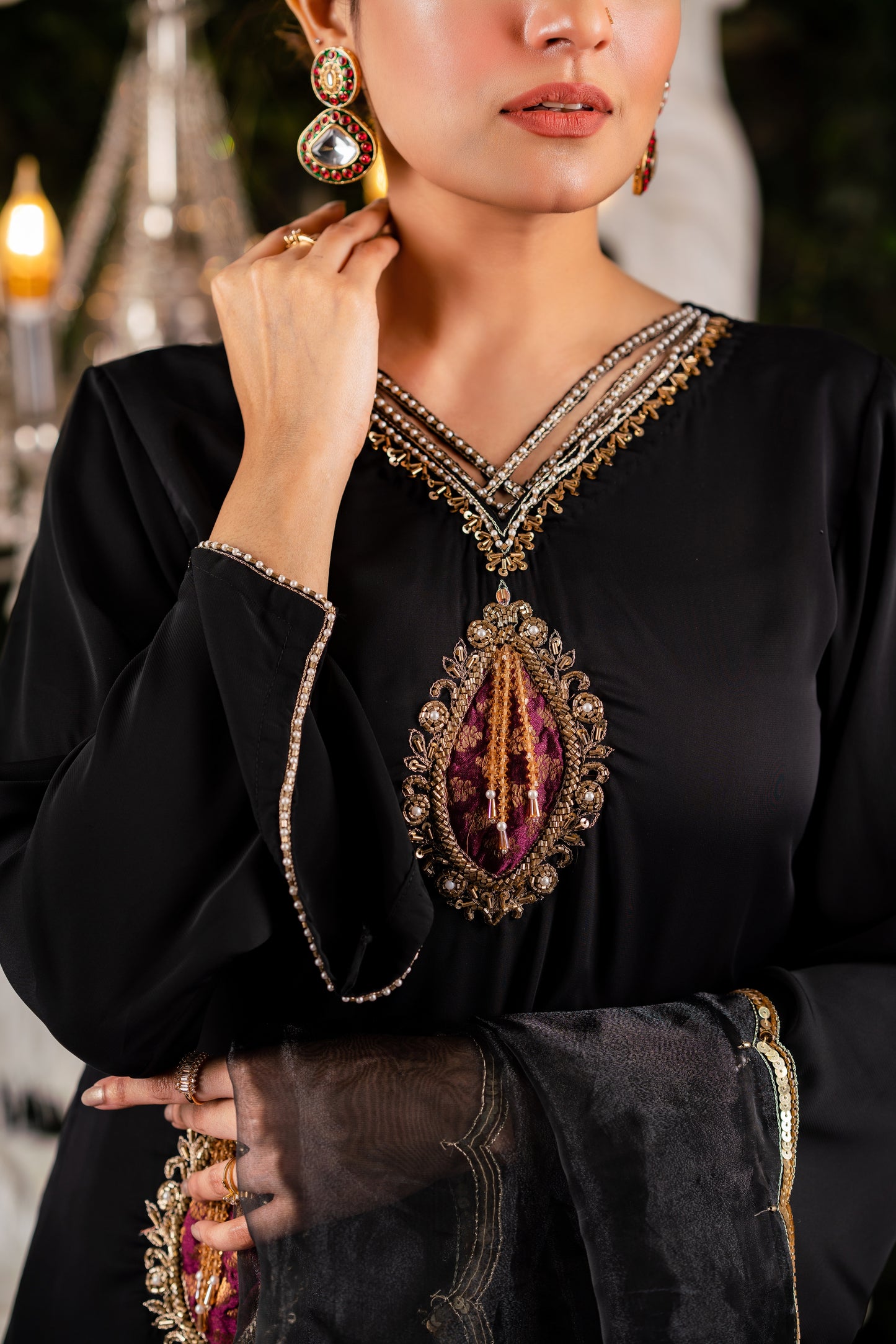 Midnight Luxe Regal Kameez & Pant Set