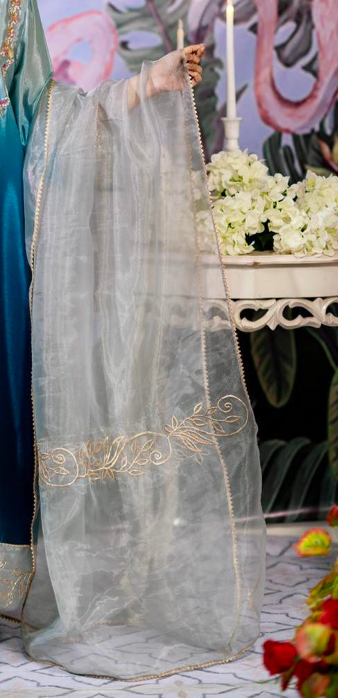 Moonlit Mist Organza Dupatta