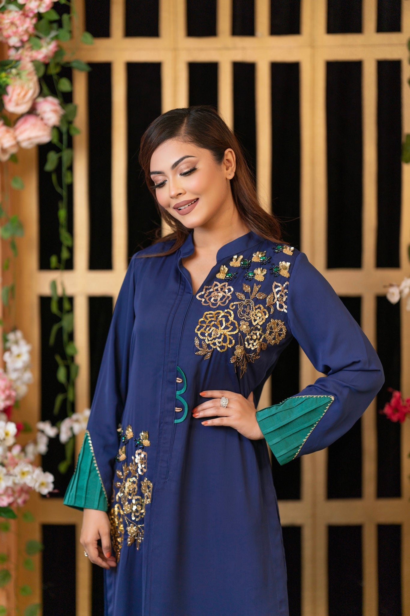 Royal Blue Kurti and Pant Set