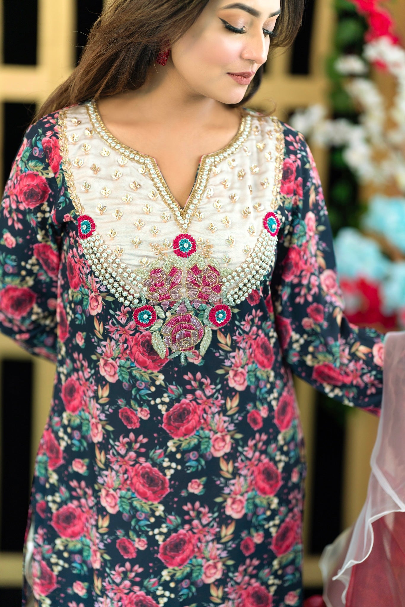 Vibrant Floral Printed Kurti