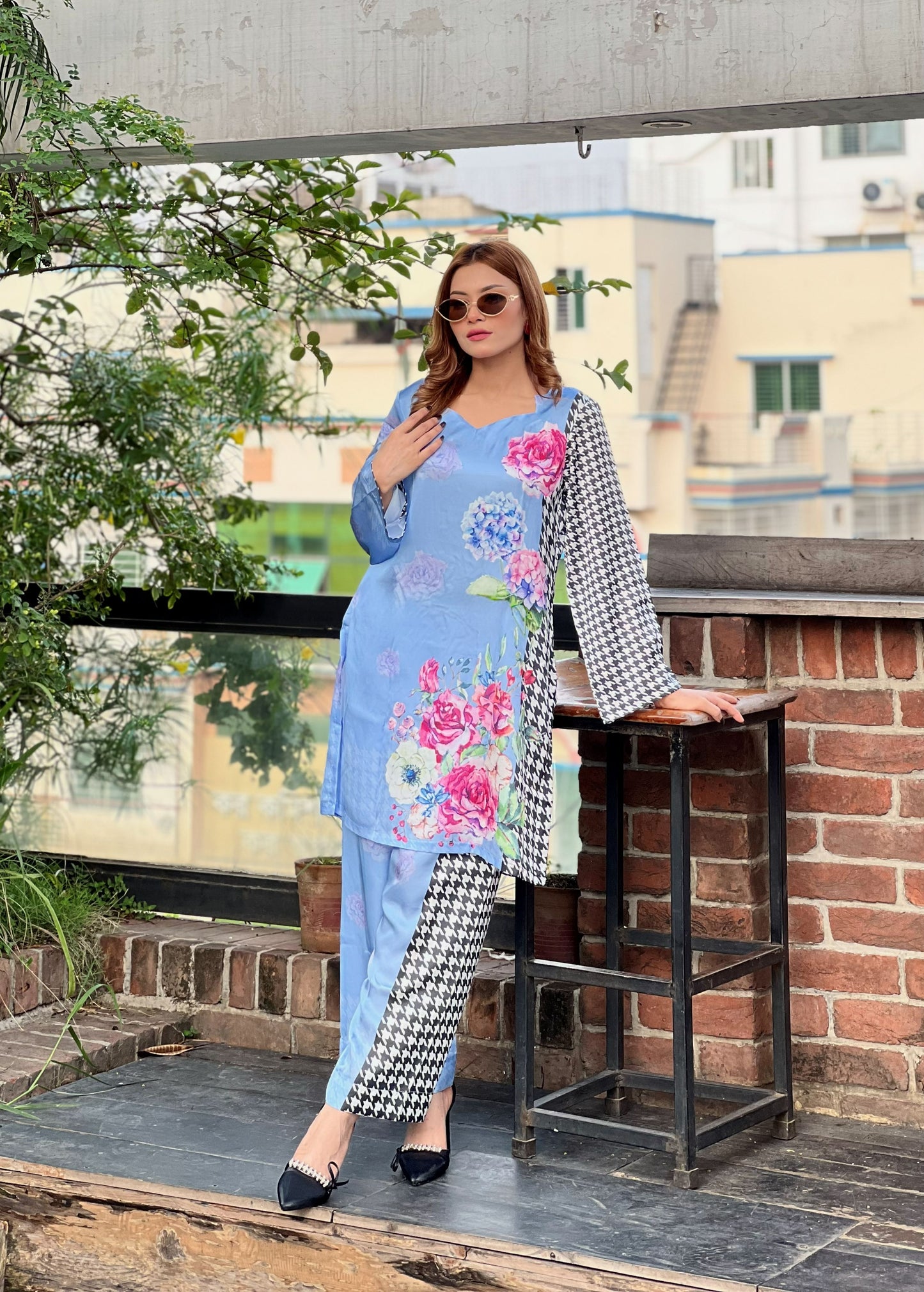 Azure Blossom Printed Co-ord Set
