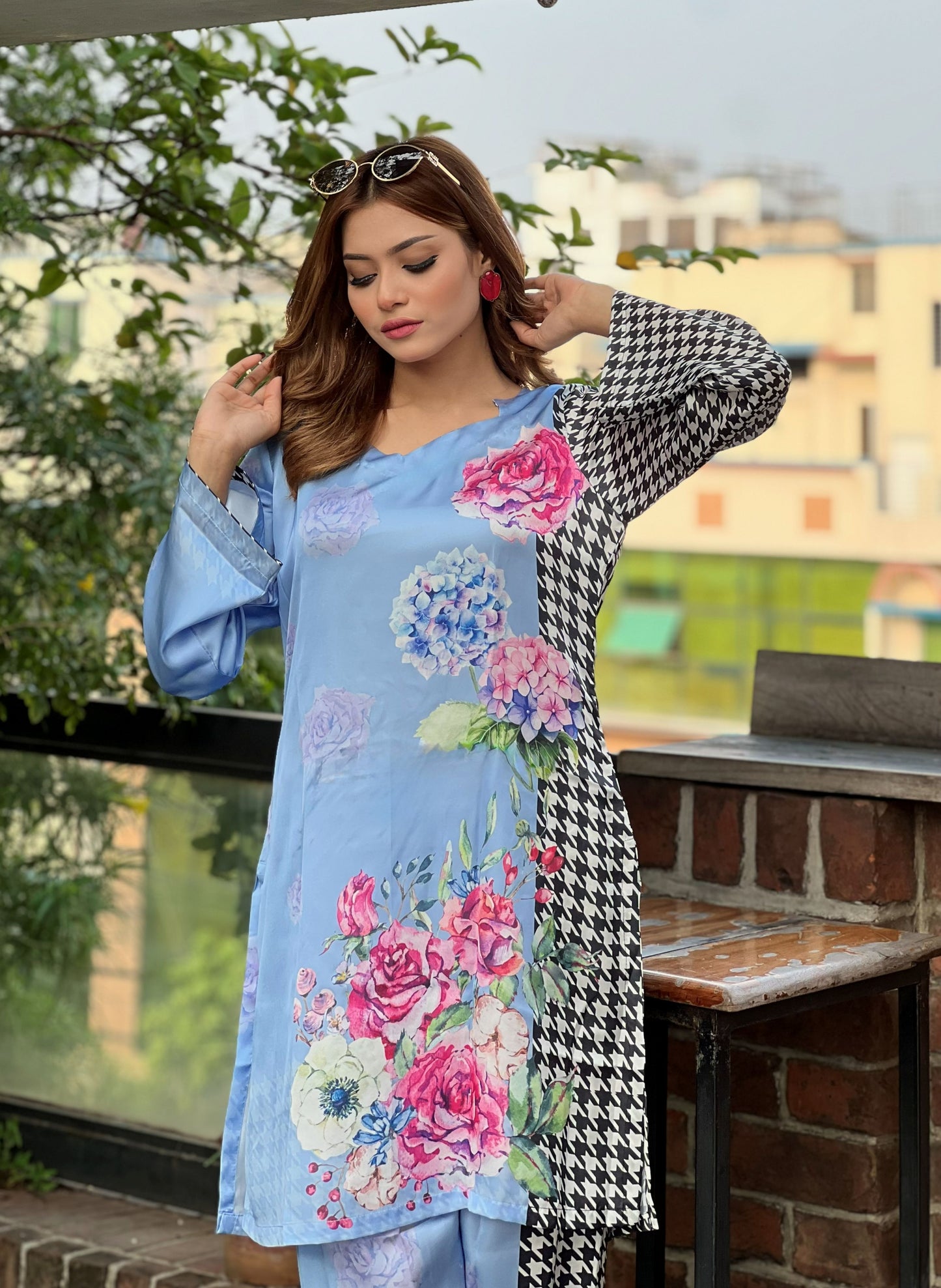Azure Blossom Printed Co-ord Set