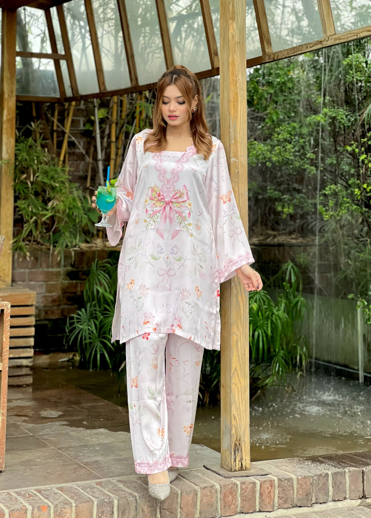 Blush Bow Floral Co-ord Set
