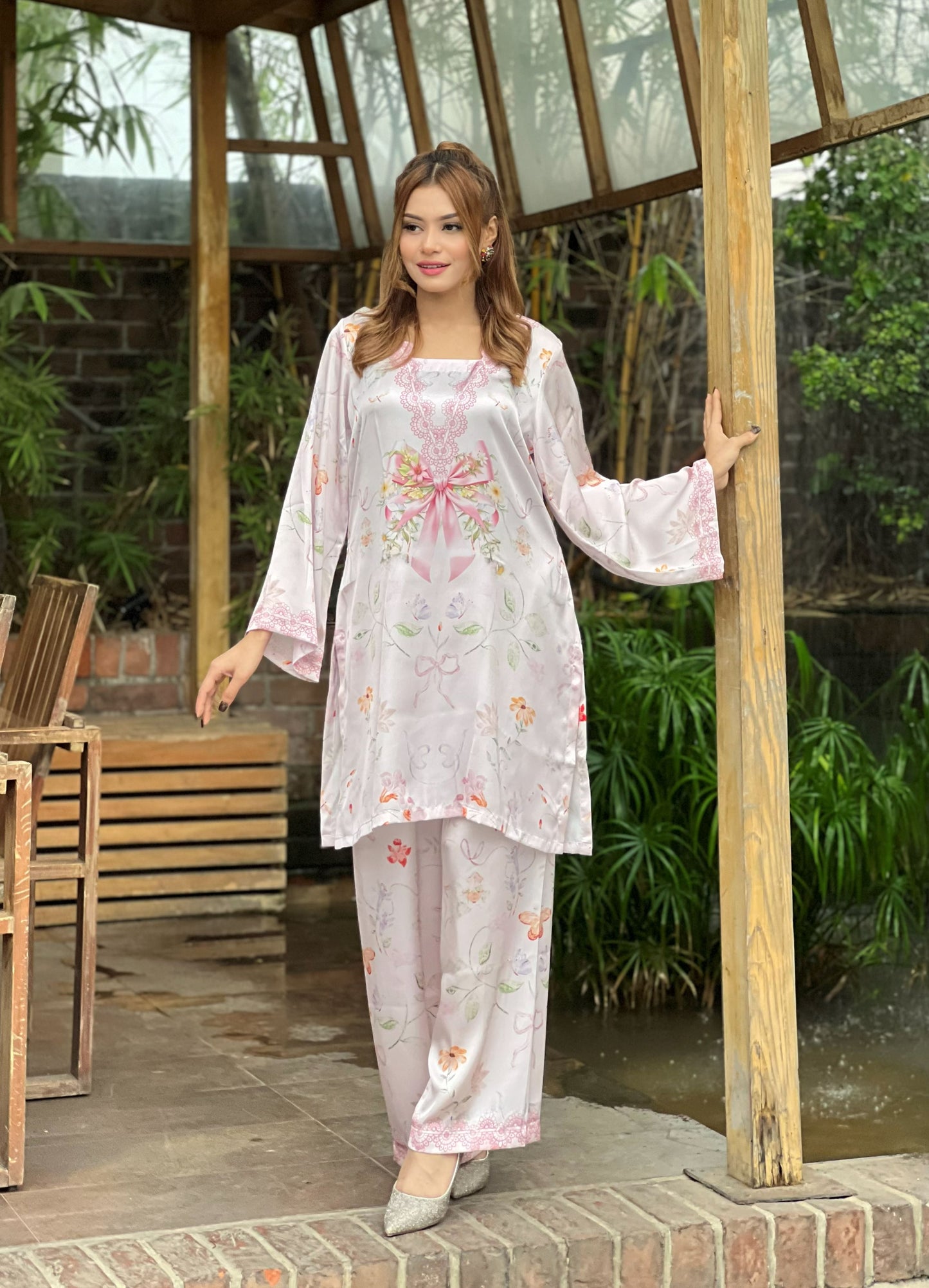 Blush Bow Floral Co-ord Set