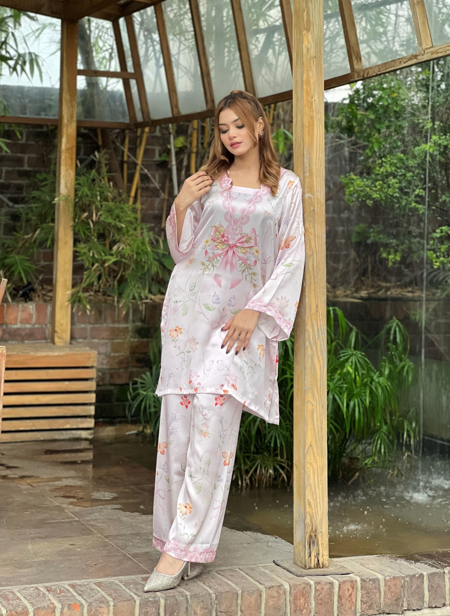 Blush Bow Floral Co-ord Set
