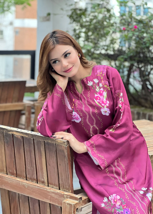 Magenta Floral Printed Co-ord