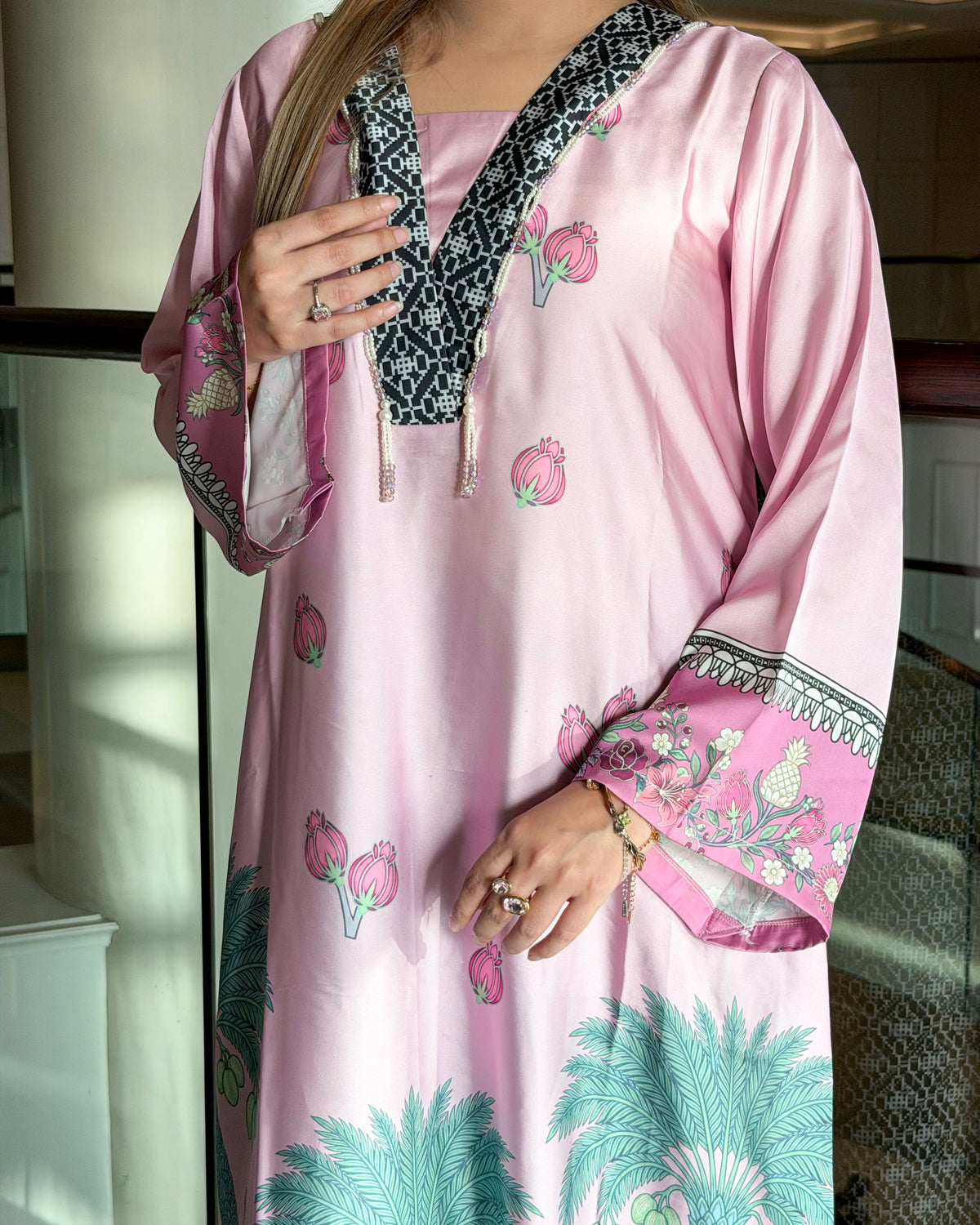Pink Garden Grace Long Kameez