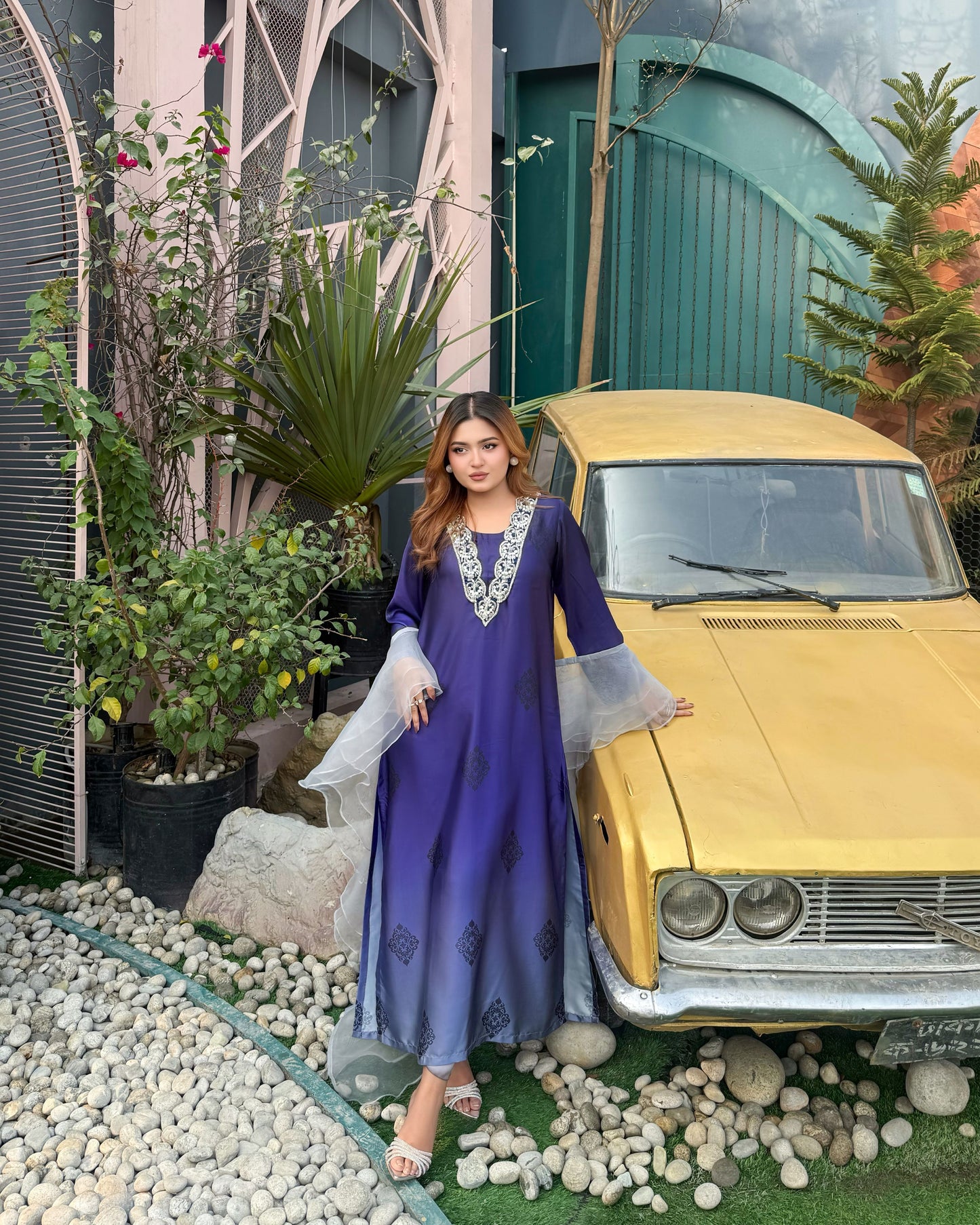 Royal Indigo Karchupi Kameez