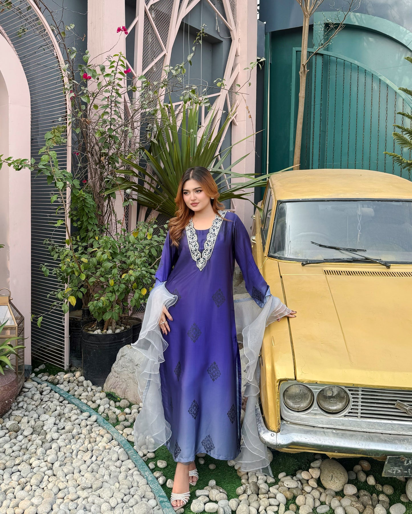 Royal Indigo Karchupi Kameez
